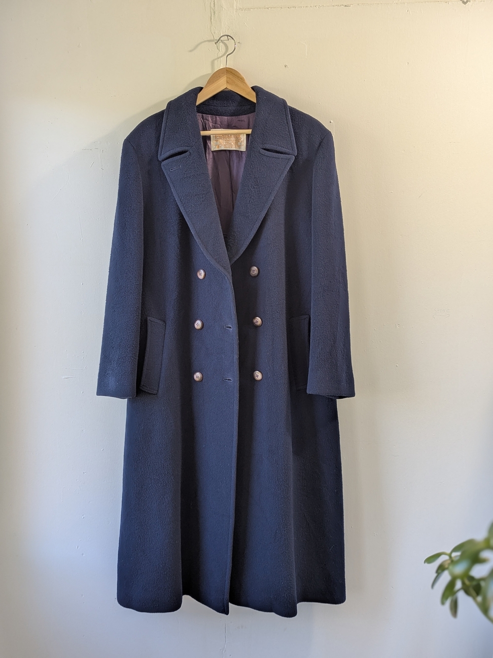 Pendleton Vintage Double-Breasted 100% Virgin Wool Coat Dark Blue Size 16